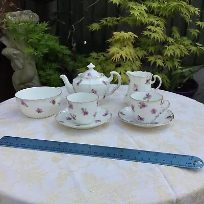 Buy Antique Victorian Edwardian Childs Miniature Tea Set Violets Floral Porcelain • 29.99£