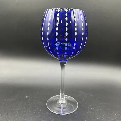 Buy Cobalt CAMBRIA 9  Crystal Optic Ribbed Wine Water Glass Goblet By ARTLAND • 12.49£