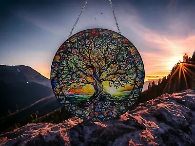 Buy 15cm Tree Of Abundance Acrylic Suncatcher Wall Hanging Picture Art Nature Gifts • 7.49£