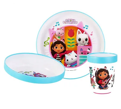 Buy Gabby's Dollhouse 3pcs Bicolor Kids Childrens Dinner Set Plate, Bowl & Tumbler • 12.99£