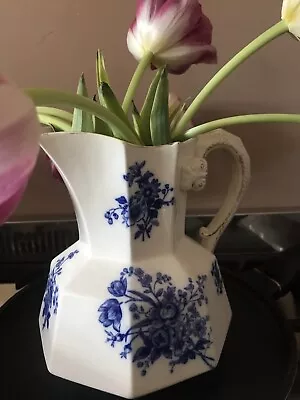 Buy Vintage Vase Snake Hydra Sevres China Ironstone Jug Victorian Antique Blue White • 25£