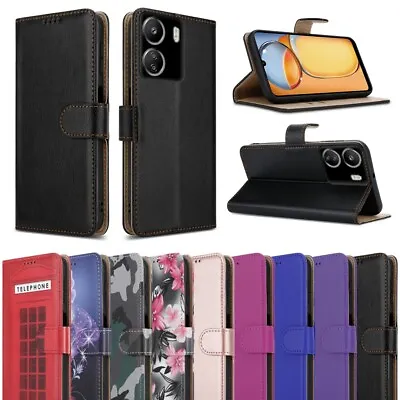 Buy For Xiaomi Redmi 13C & POCO C65 Case, Slim Leather Wallet Flip Stand Phone Cover • 5.95£