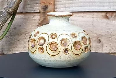 Buy Jersey Pottery Stoneware Vase - 1960s Vintage - Beautiful Dimple Pattern • 15£