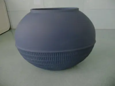 Buy Vintage 1997 Wedgwood Interiors Jasperware Dark Blue Textured Oval Vase • 39.95£