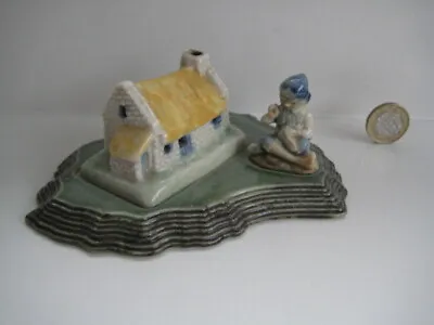 Buy Very Rare Irish Porcelain Wade Shamrock Pottery Cottage & Leprechaun Ornament • 44.99£