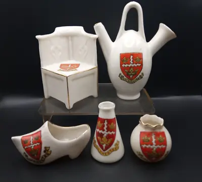 Buy Crested China - COLCHESTER Crests X5 Inc Corner Chair, Salisbury Kettle . • 6£