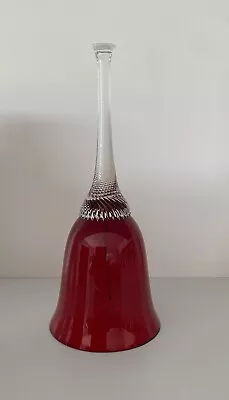 Buy Vintage Bohemian Czechoslovakia Red/Clear Glass Bell • 6£