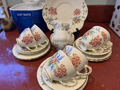Buy HM Sutherland China Tea Set For Six Very Pretty Pinks / Floral • 39.50£