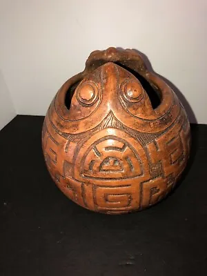 Buy Old Navajo Hand Carved Etched Animal Figural Pottery Vase T.tom L.sam Artist  6” • 735.27£