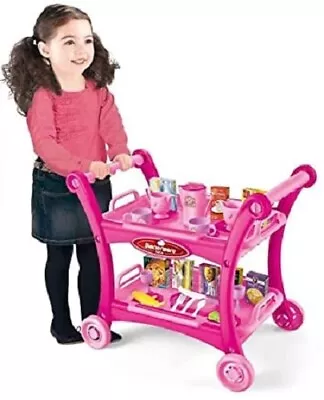 Buy Childrens 28 Piece Cake Sweet Dinner Trolley Kids Pretend Role Play Toy Set 6397 • 15.99£