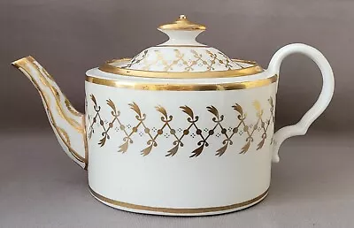 Buy John Rose Coalport Gold Pattern Oval Shape Teapot C1803-07 • 20£