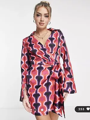 Buy RRP 40£ Brand NEW UK 10 In The Style Multi Wrap Shirt DRESS • 15£