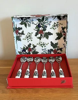 Buy Set Of 6 Portmeirion - Holly & Ivy Tea Spoons  (g5223) • 15.99£