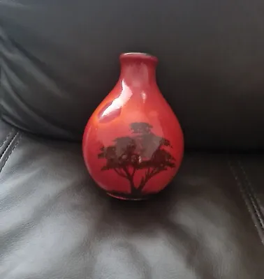 Buy Poole Pottery Vase African Sky, Orange & Red In Excellent Condition. • 35.99£