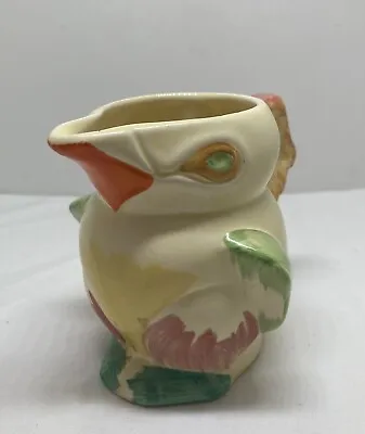Buy Vintage Keele Street Art Pottery Bird Parrot Hand Painted Milk Cream Jug • 14.99£