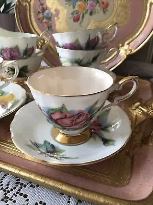 Buy Paragon Harry Wheatcroft Teaset For 4 -Roses English Vintage China • 50£