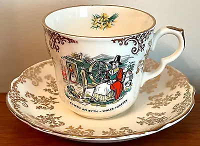 Buy Washington Pottery Hanley, CYMRU AM BYTH - WALES FOREVER, Tea Cup And Saucer • 16£