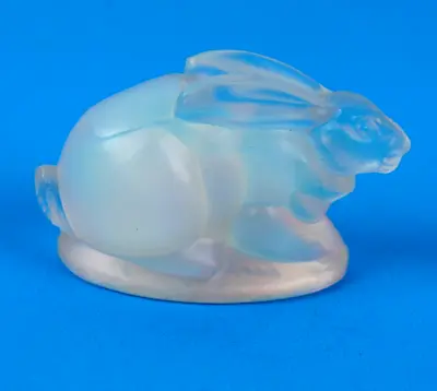 Buy Art Deco French SABINO Paris Opalescent Art Glass Bunny Rabbit Figurine 2  • 47.17£