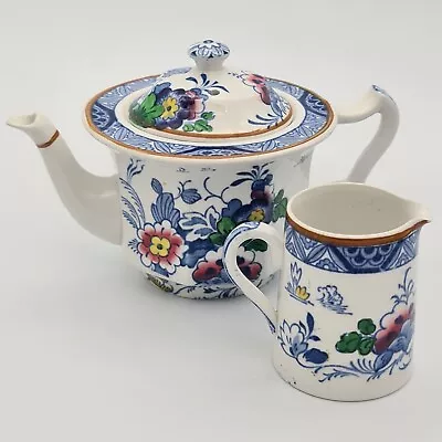 Buy Vintage Booths Netherlands Pattern Small Teapot And Milk Jug Silicon China Tea • 22.95£