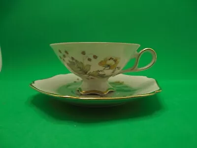 Buy Mitterteich Bavaria Germany Teacup & Saucer Cream With Yellow Flowers 056 • 24.02£
