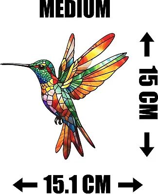 Buy Hummingbird Decorative Stained Glass Effect Static Cling Window Sticker Gift • 5.99£