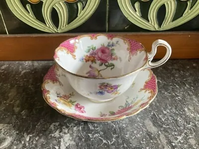 Buy Vintage Aynsley ~ Wilton Pink ~ English Bone China ~ Tea Cup & Small Dish • 10£