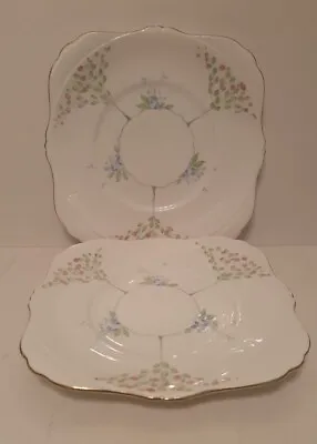 Buy Set Of 2 Vintage Handpainted Grafton China Cake Plates Art Deco Made In England • 10.50£