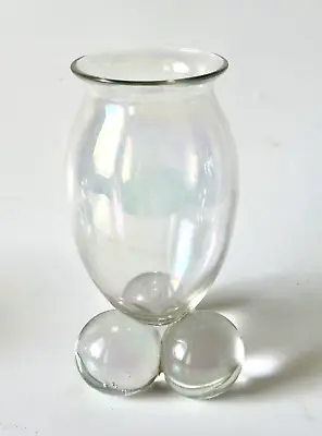 Buy Rare Antique Harrach Iridescent Clear Art  Glass Vase  / Soap Bubble  Balls • 121.64£