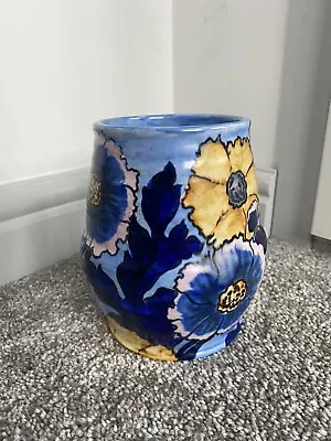 Buy Bursley Ware Blue Flower Small Vase #124 Possible Charlotte Rhead Pattern) • 50£