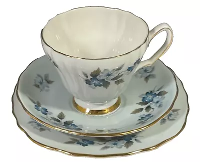 Buy Colclough Pale Blue Tea Cup With Saucer And Small Plate (B19), Tableware • 9.99£
