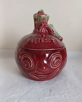 Buy Sylvac Beetroot Face Pot With Lid Vintage Made In England 4553 Chipped Lid • 12.50£