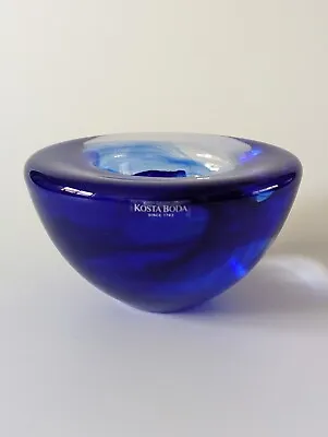 Buy Kosta Boda Atoll Votive Bowl Cobalt Blue Anna Ehrner Swedish Glassworks Ocean • 34.82£