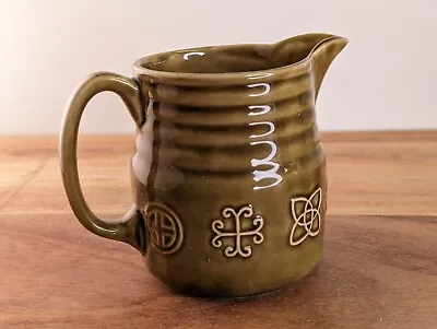 Buy Vintage Lord Nelson Pottery Celtic Pattern Milk / Cream Jug 4  Green Brown Glaze • 10£