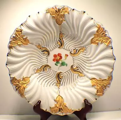 Buy MEISSEN Bowl/Plate11  Center Flower Nasturtium Ca1930 Hand Painted PorcelainRARE • 289.39£