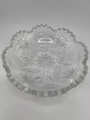 Buy Vintage High-Quality Elegant Heavy Crystal Cut Glass Scalloped Edge Serving Bowl • 26.78£