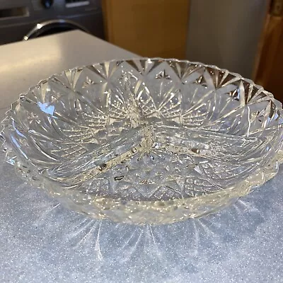 Buy Vintage Small Clear Cut Glass Serving Bowl / Nibble Dish See Description • 6£
