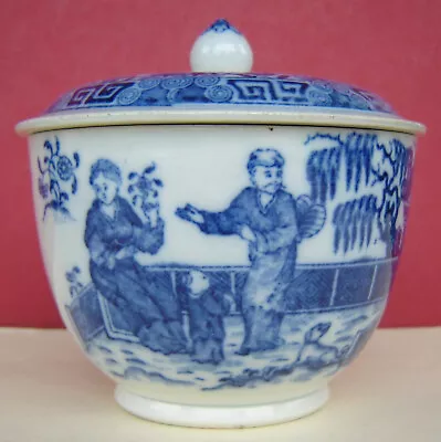 Buy Minton Pearlware Sucrier Blue & White Chinoiserie C1810 • 25£