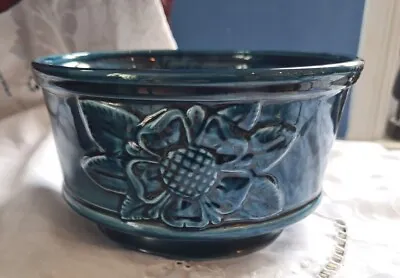Buy Vintage Blue Prinknash Pottery Serving Fruit Bowl 18.25cm Diameter 10.5cm Tall • 12£
