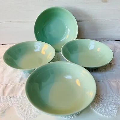 Buy Vintage Wood's Ware Beryl Green Oatmeal Cereal Bowls X 4. Utility 16.5cm • 18£