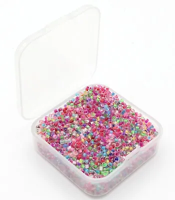 Buy Small Box Of 50g Of 2mm Colour Lined Glass Seed Beads. Aprx 3300 Beads. Seed41 • 3.99£