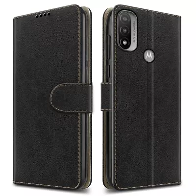 Buy For Motorola Moto E32 E20 E30 E40 Case Leather Wallet Phone Cover + Screen Guard • 5.95£