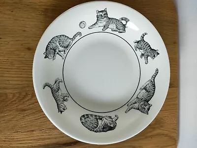 Buy Staffordshire Pottery Pasta Soup Bowl White With Cats Design Vintage Tableware  • 18£