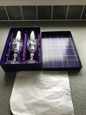 Buy Pair (2) Edinburgh Crystal Champagne Prosecco Wine Flutes Glasses. Original Box. • 99£