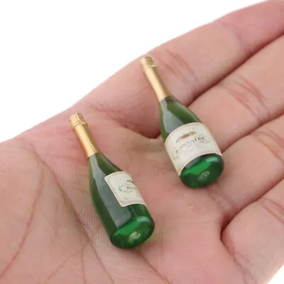 Buy Dollhouse Champagne Bottle 1:12 Scale Miniature Beverage Food Ornament, Green • 4.45£