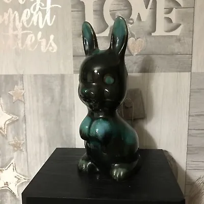 Buy Blue Mountain Pottery Rabbit Figurine 6.75 In. Bunny Sculpture Green Glaze • 10£