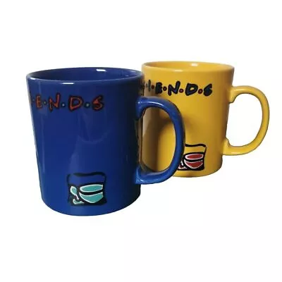 Buy Friends Staffordshire Tableware Dark Blue And Bright Yellow Mug Set Of 2, 90s • 14.95£