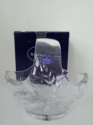 Buy Royal Doulton Crystal Cut Glass Basket H20cm 20x13cm Boxed • 15£
