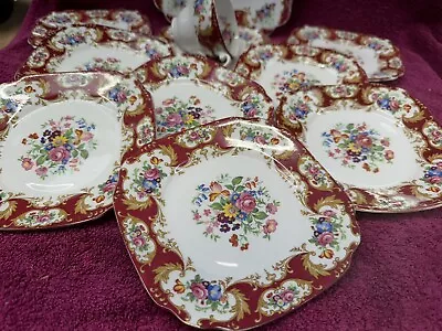 Buy Lady Fayre Royal Standard Bone China 9 Side Plates,5 Saucers, Cup & Cake Plate • 20.95£