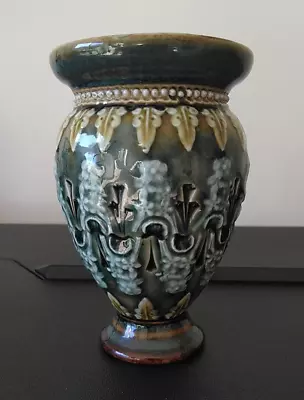 Buy Antique Salt Glaze Doulton Lambeth Stoneware Vase, Emily Baker, C. 1885 - 10 Cm • 25£