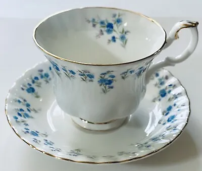 Buy Vintage Royal Albert Porcelain Bone China Memory Lane Tea Cup Saucer Blue Flower • 17.21£